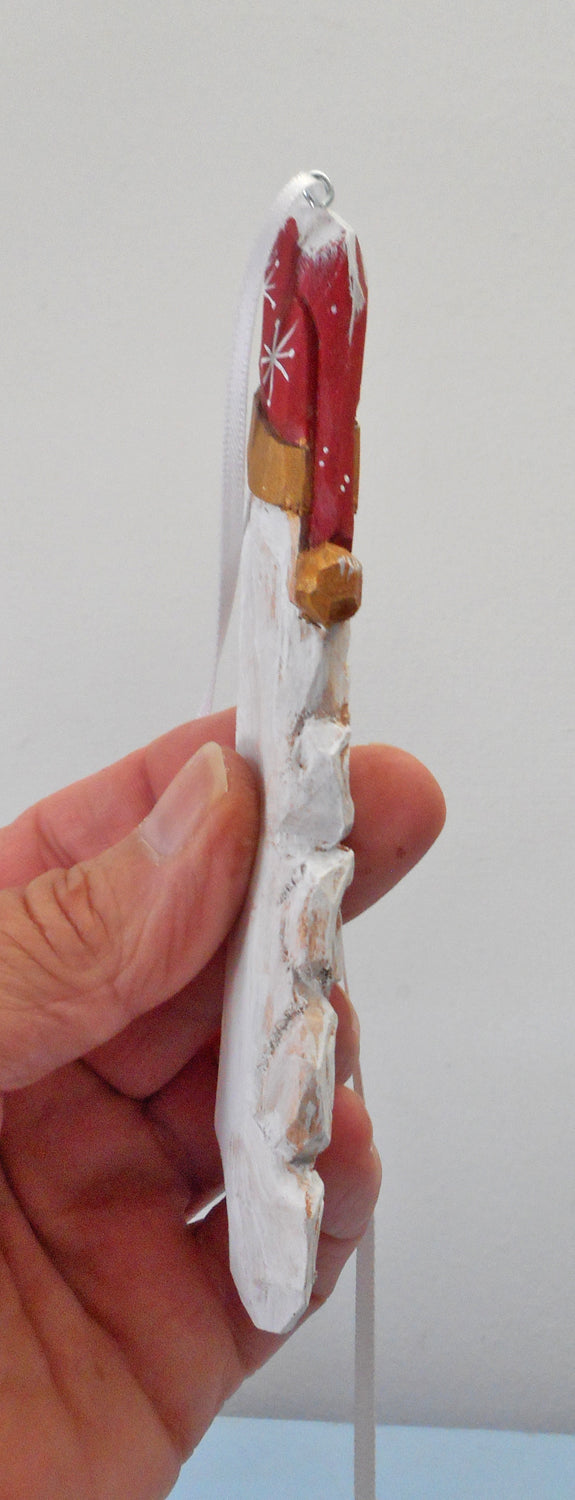 Wooden Santa Claus Christmas Ornament