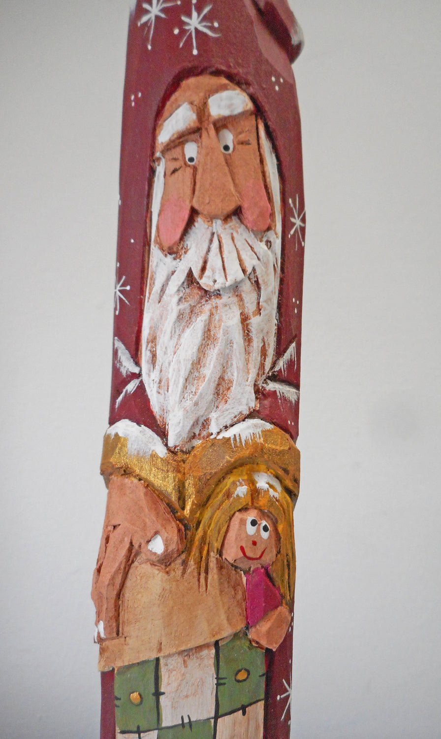Wooden Pencil Santa Claus with Stocking