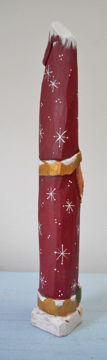 Wooden Pencil Santa Claus with Stocking