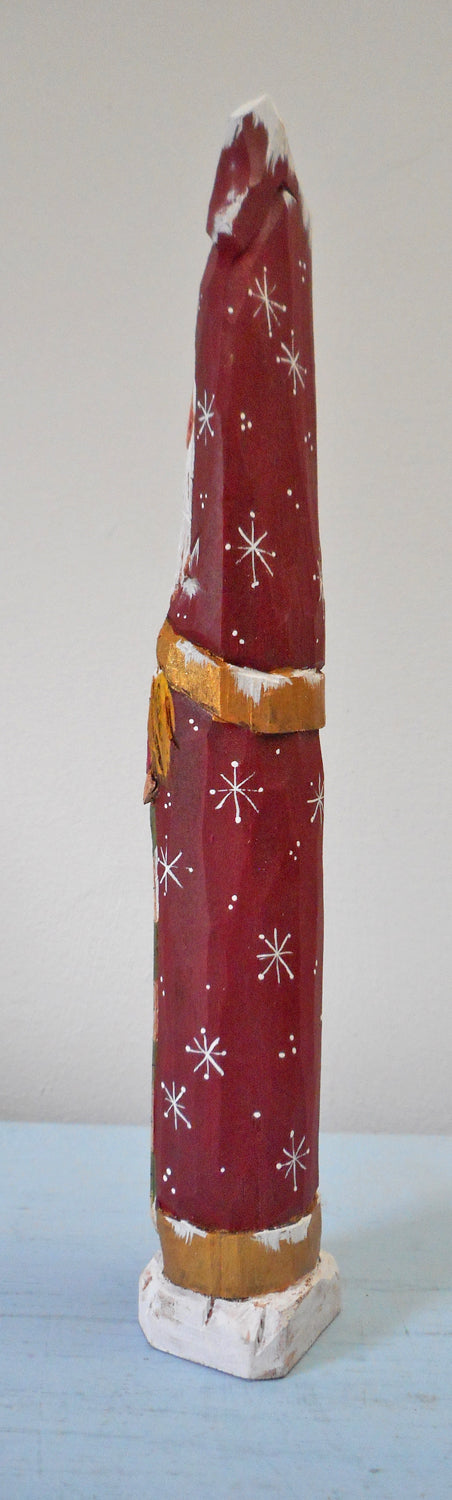 Wooden Pencil Santa Claus with Stocking