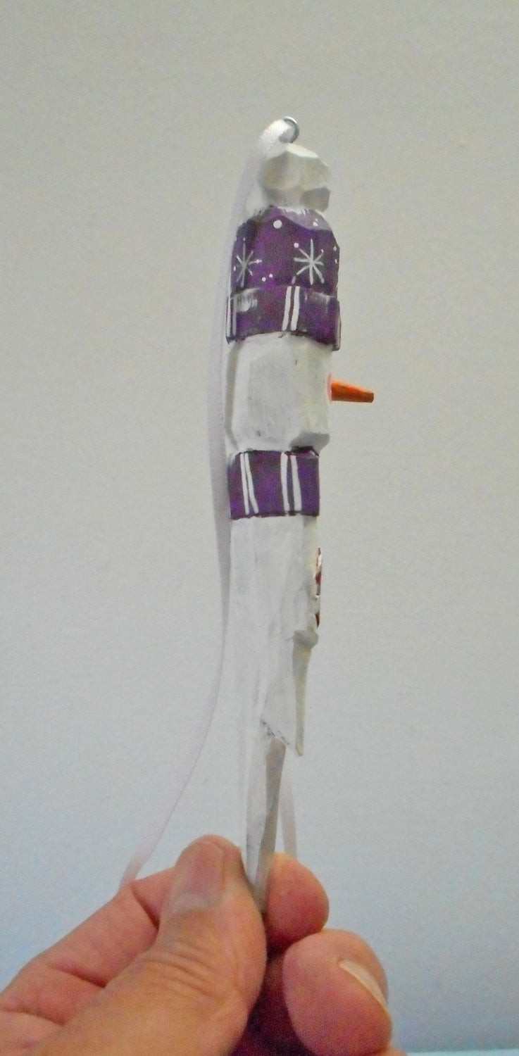 Wood Snowman Ornament