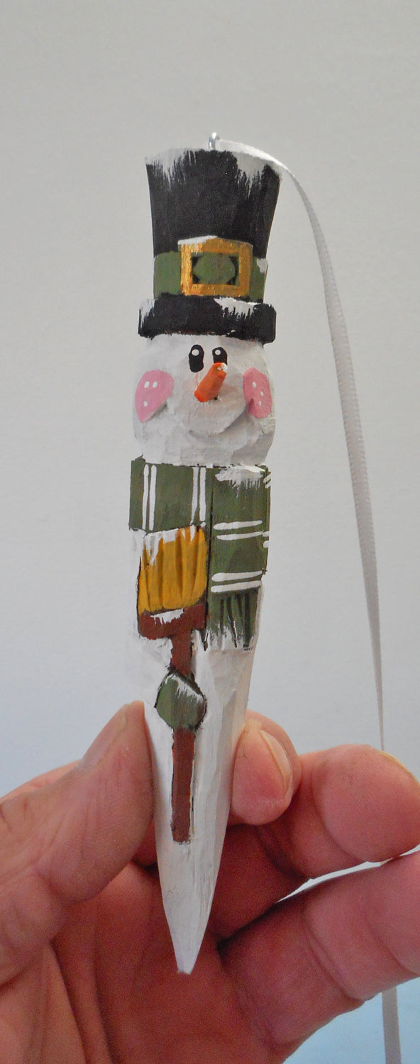 Wood Snowman Tree Ornament