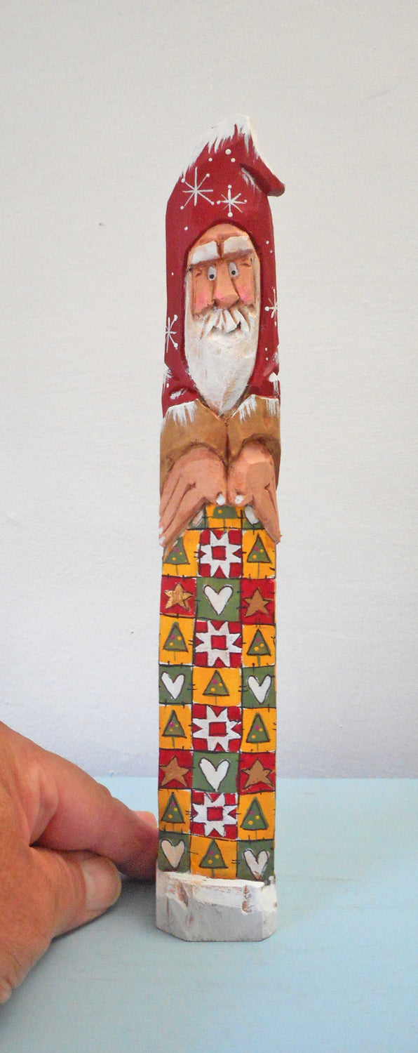 Old World Santa Claus with Quilt
