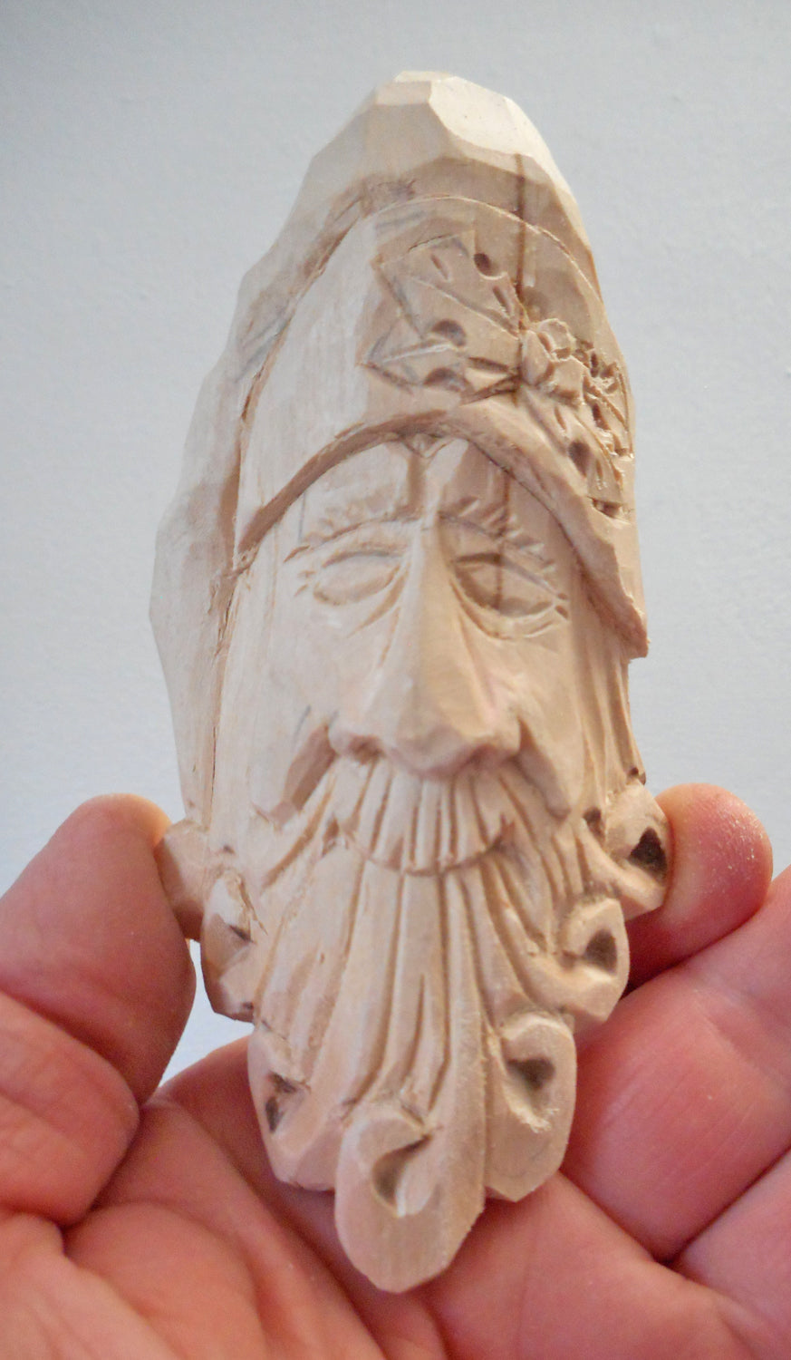 Wooden Black Santa Claus Face Ornaments
