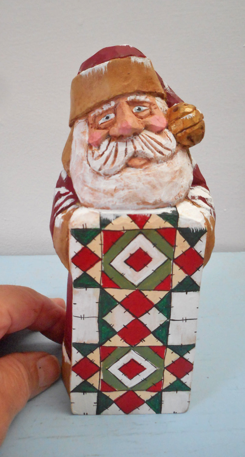 Santa Claus with Candy Barn Quilt