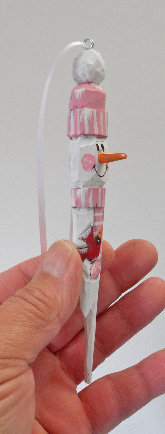 Snowman with Cardinal Ornament