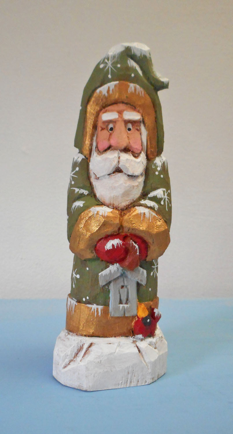 Hand Carved Old World Santa Claus Decoration