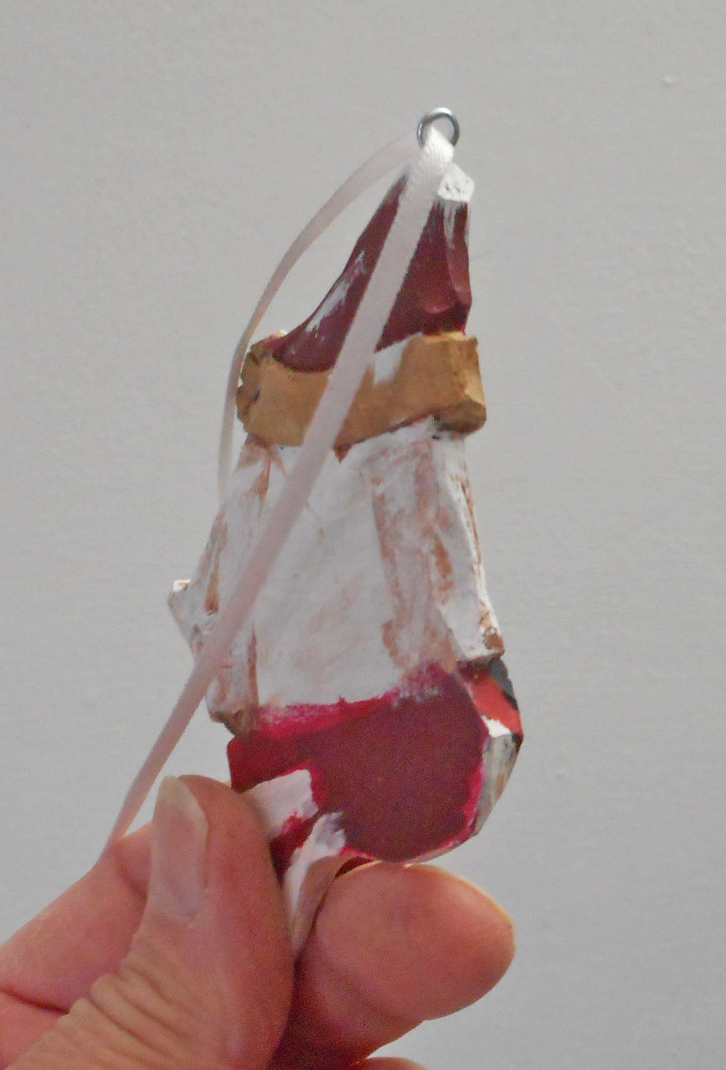 Wooden Patriotic Santa Claus Face Ornament