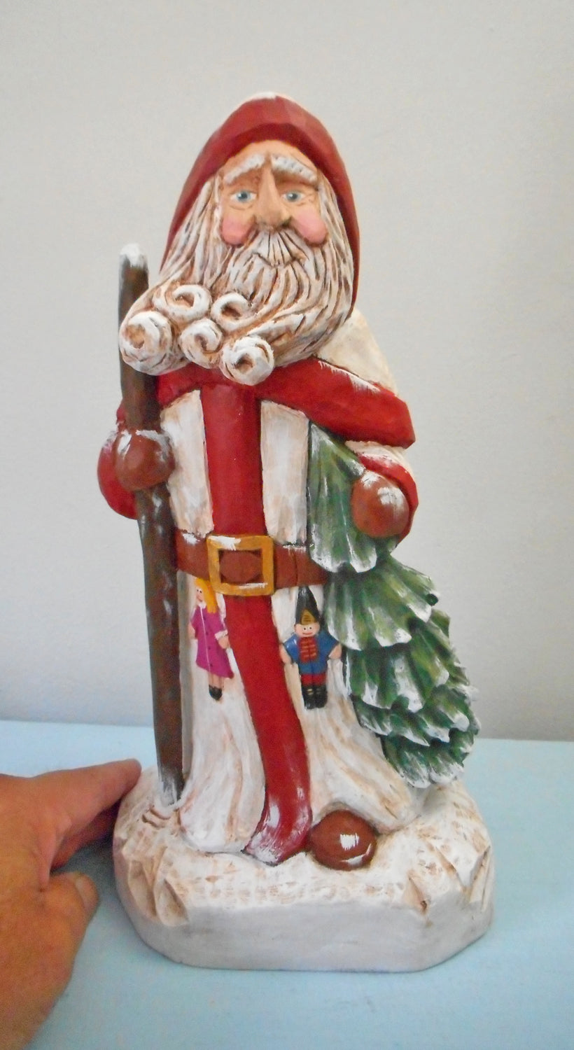 Kriss Kringle Santa Wood Sculpture
