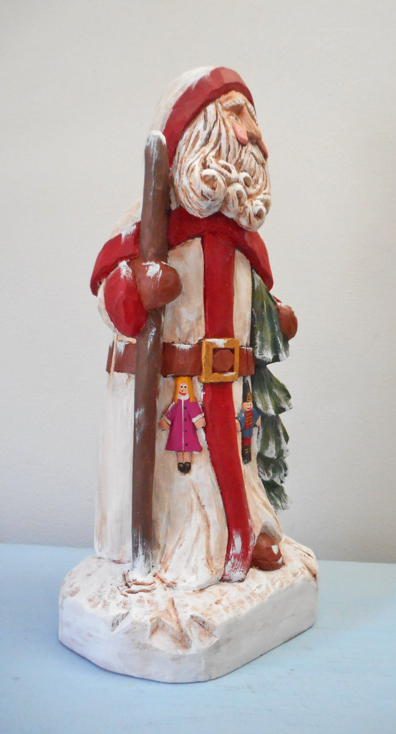Kriss Kringle Santa Wood Sculpture