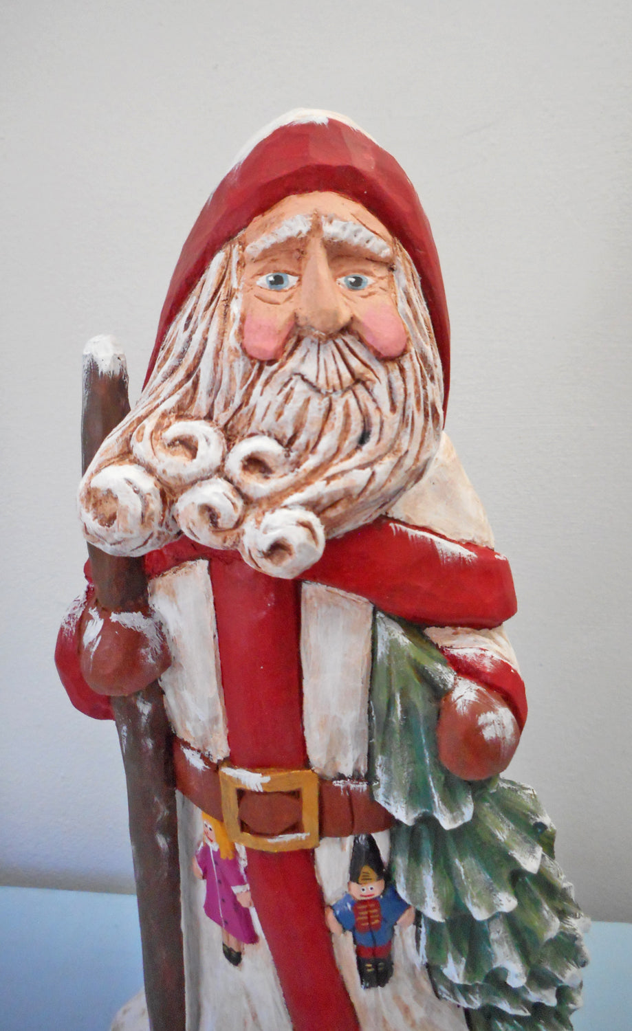 Kriss Kringle Santa Wood Sculpture