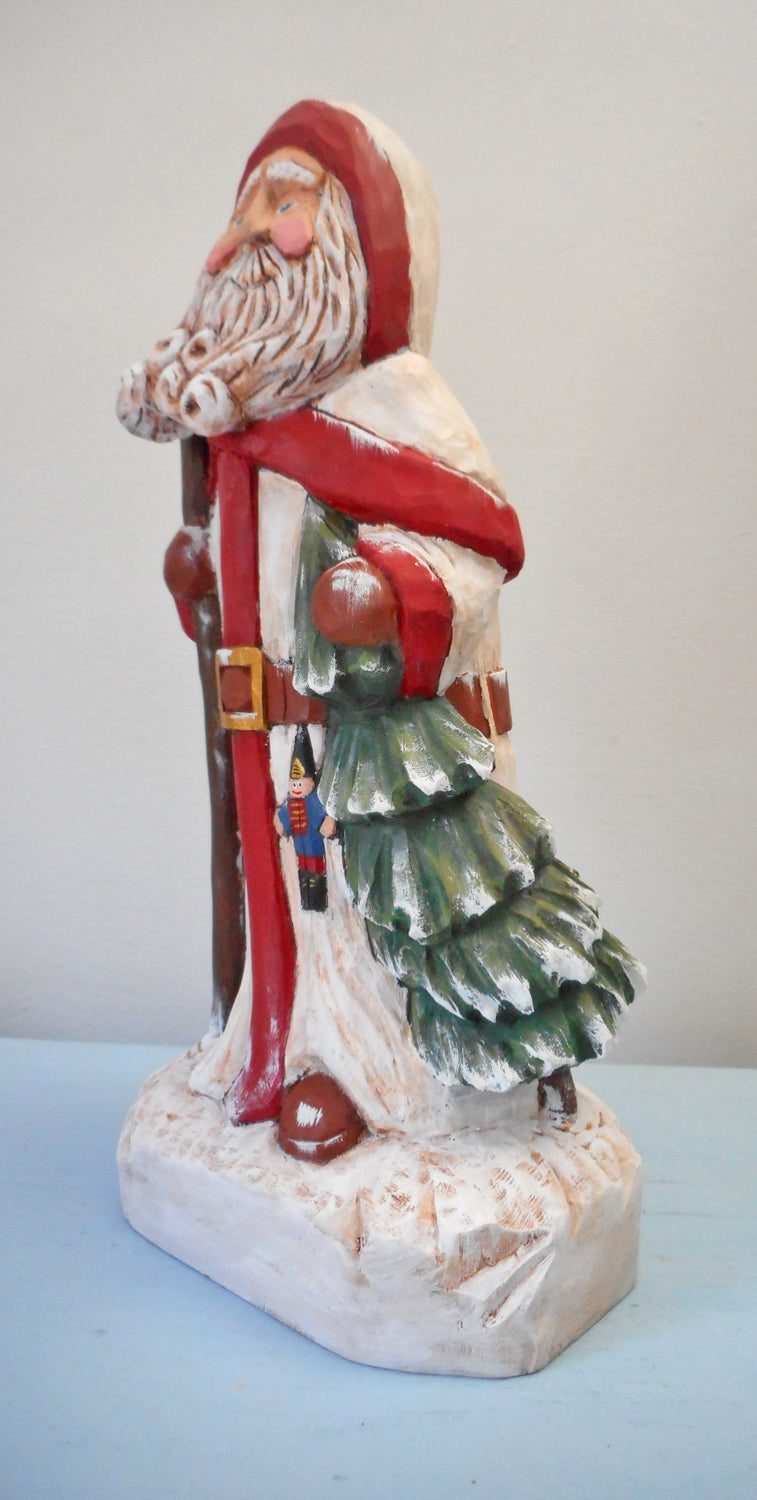 Kriss Kringle Santa Wood Sculpture