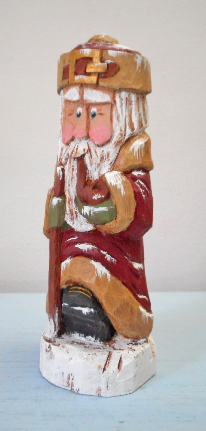 Old World Santa Claus woodcarving