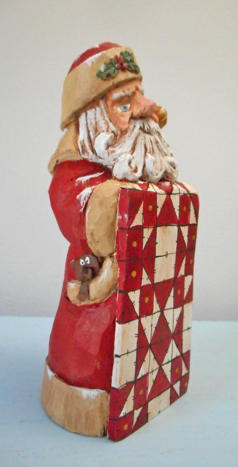 Santa Claus with barn quilt