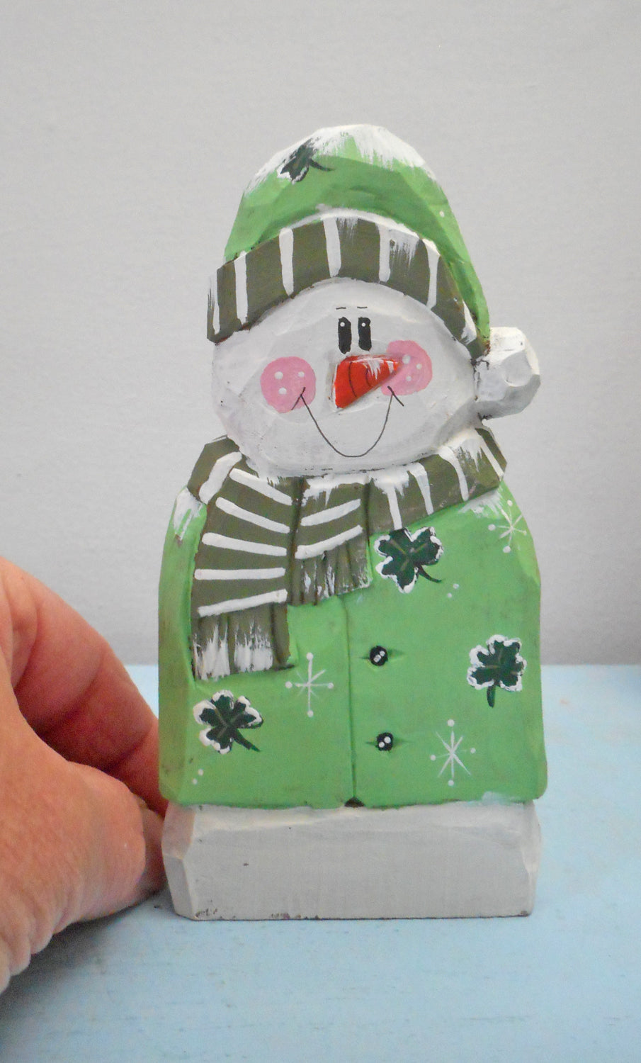 Wooden Irish Snowman Decoration