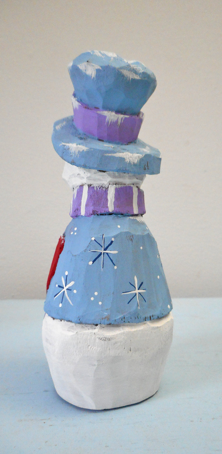Snowman with Cardinal decoration