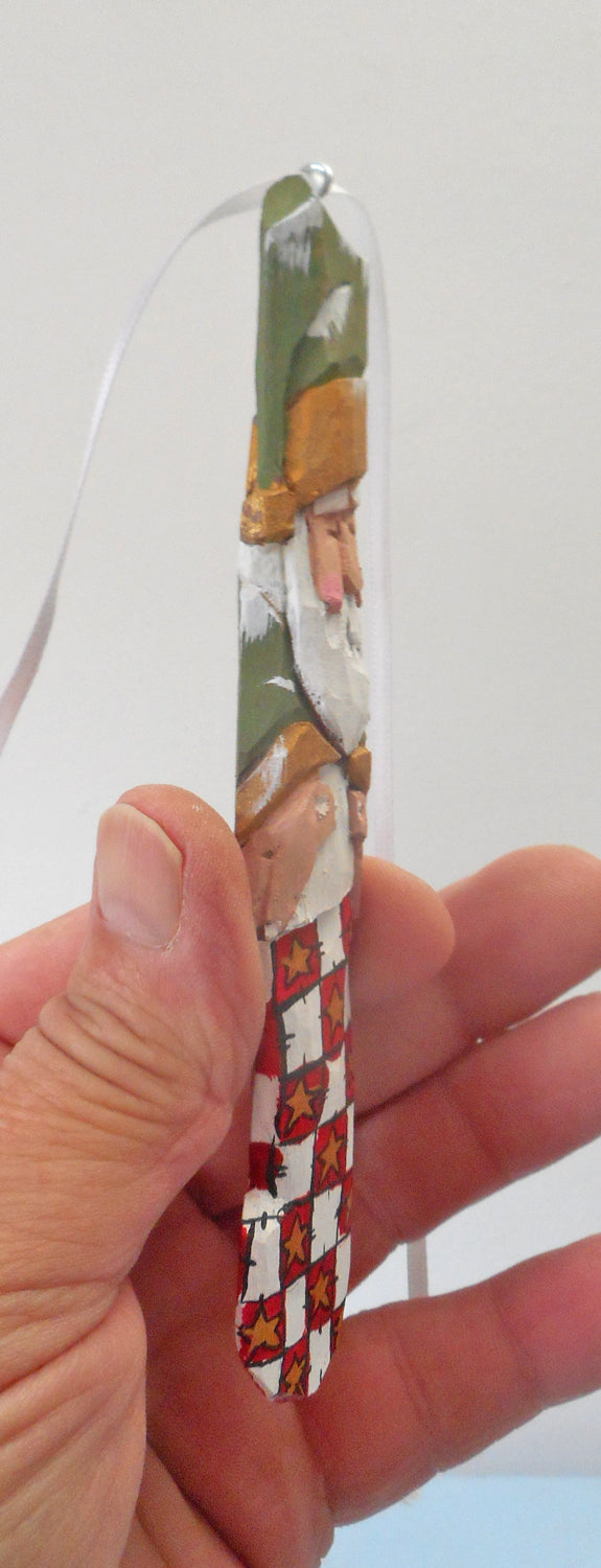 Wood Santa Claus Ornament