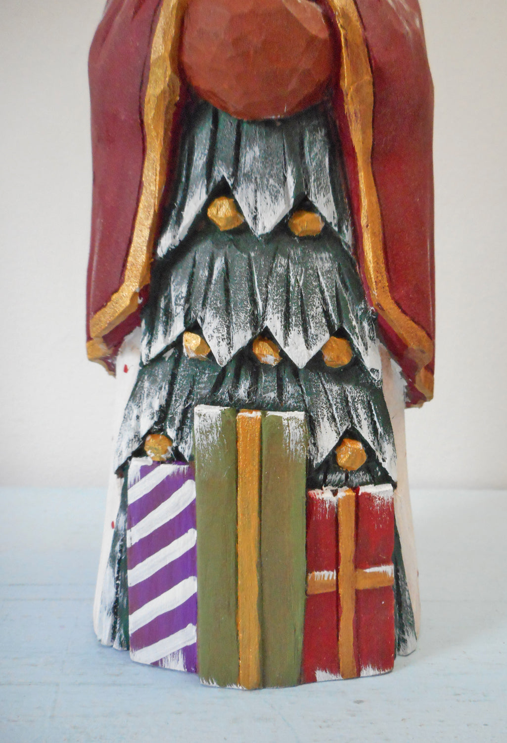 Hand Carved Santa Claus with packages