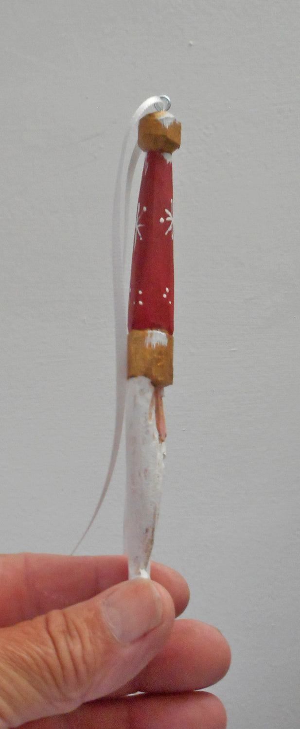Hand Carved Santa Claus Ornament