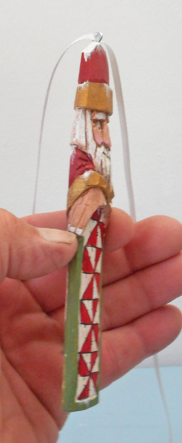 Santa Claus with Flywheel Quilt Tree Ornament