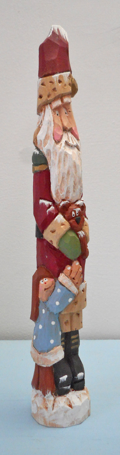Wood Pencil Santa Claus with child