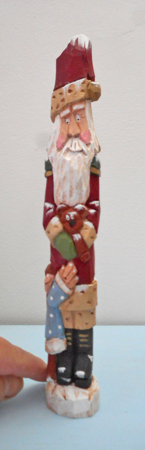 Wood Pencil Santa Claus with child