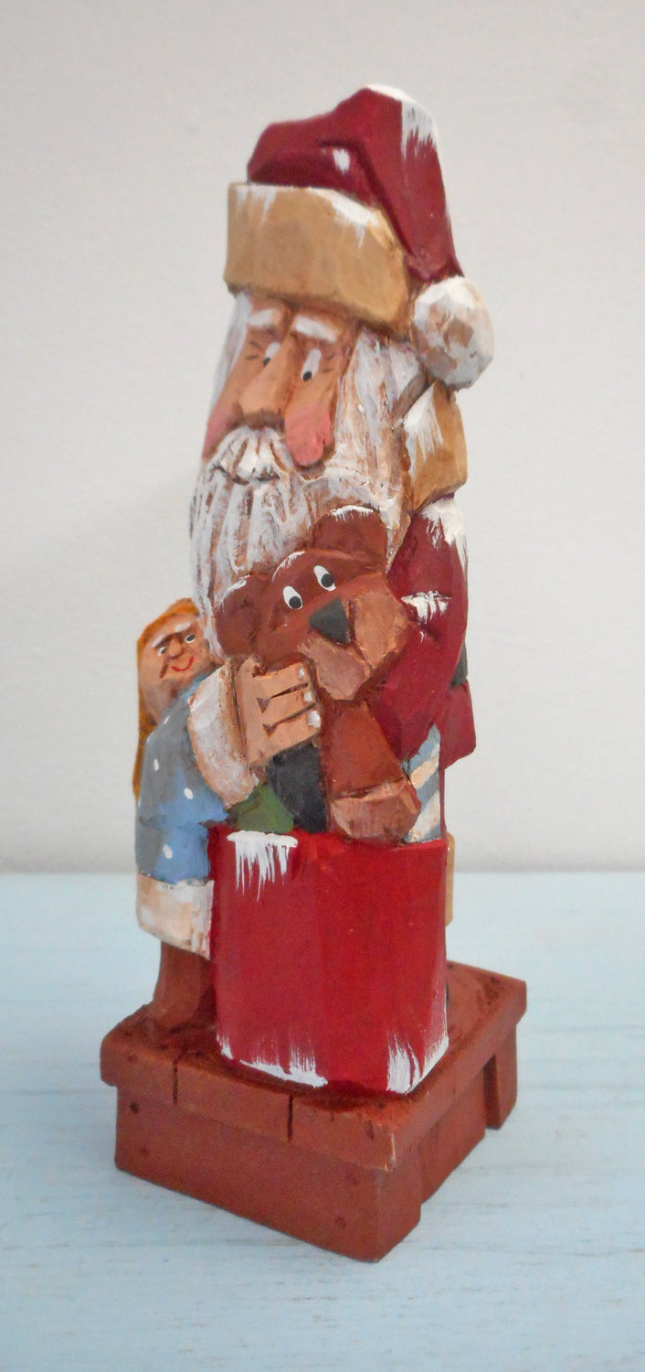 Wood Santa Claus with Bear