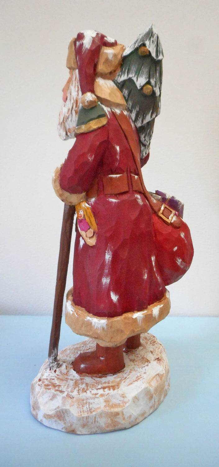 Christmas Traveler Santa Claus Sculpture