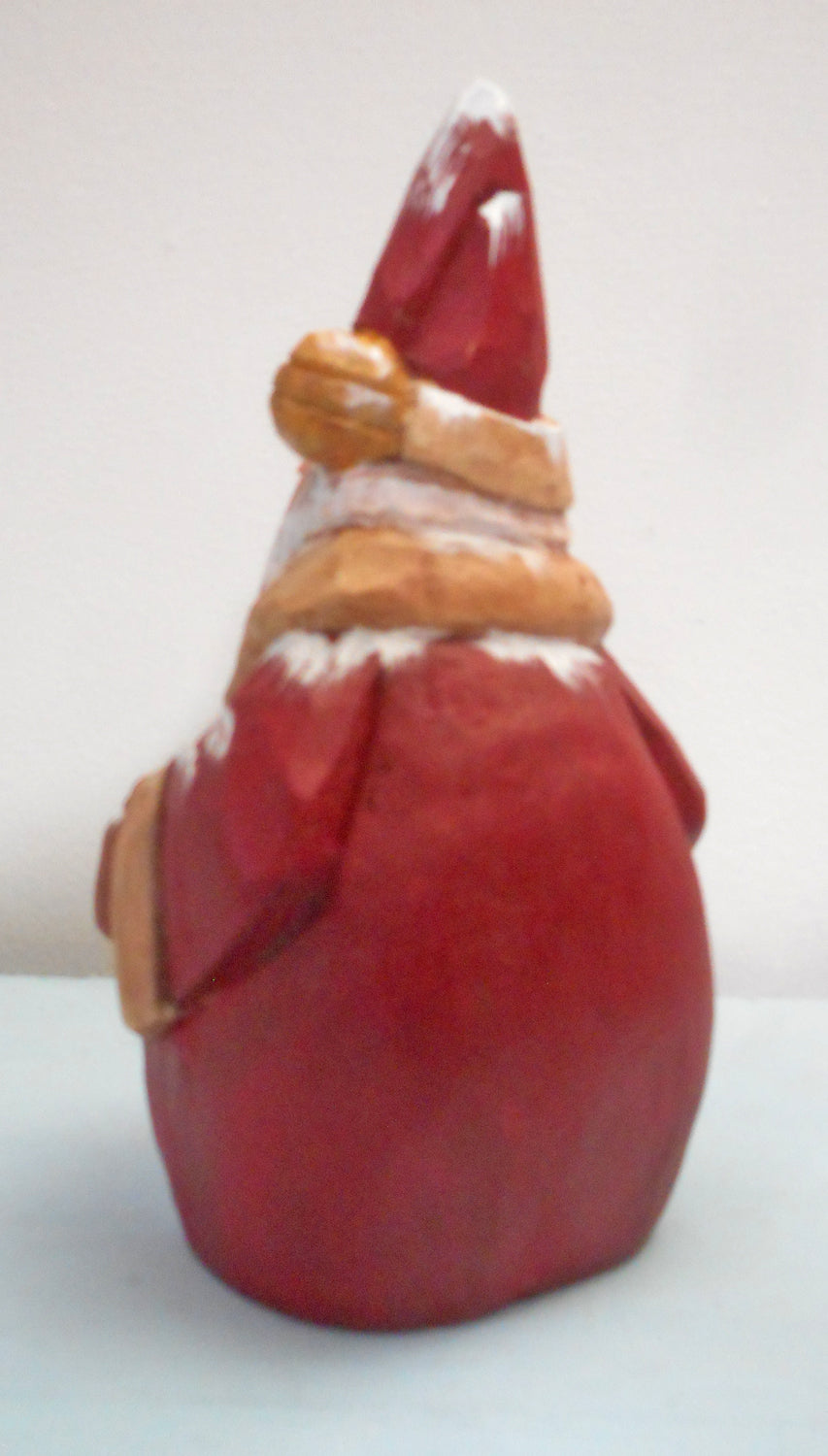 Chubby Quilt Santa Claus woodcarving