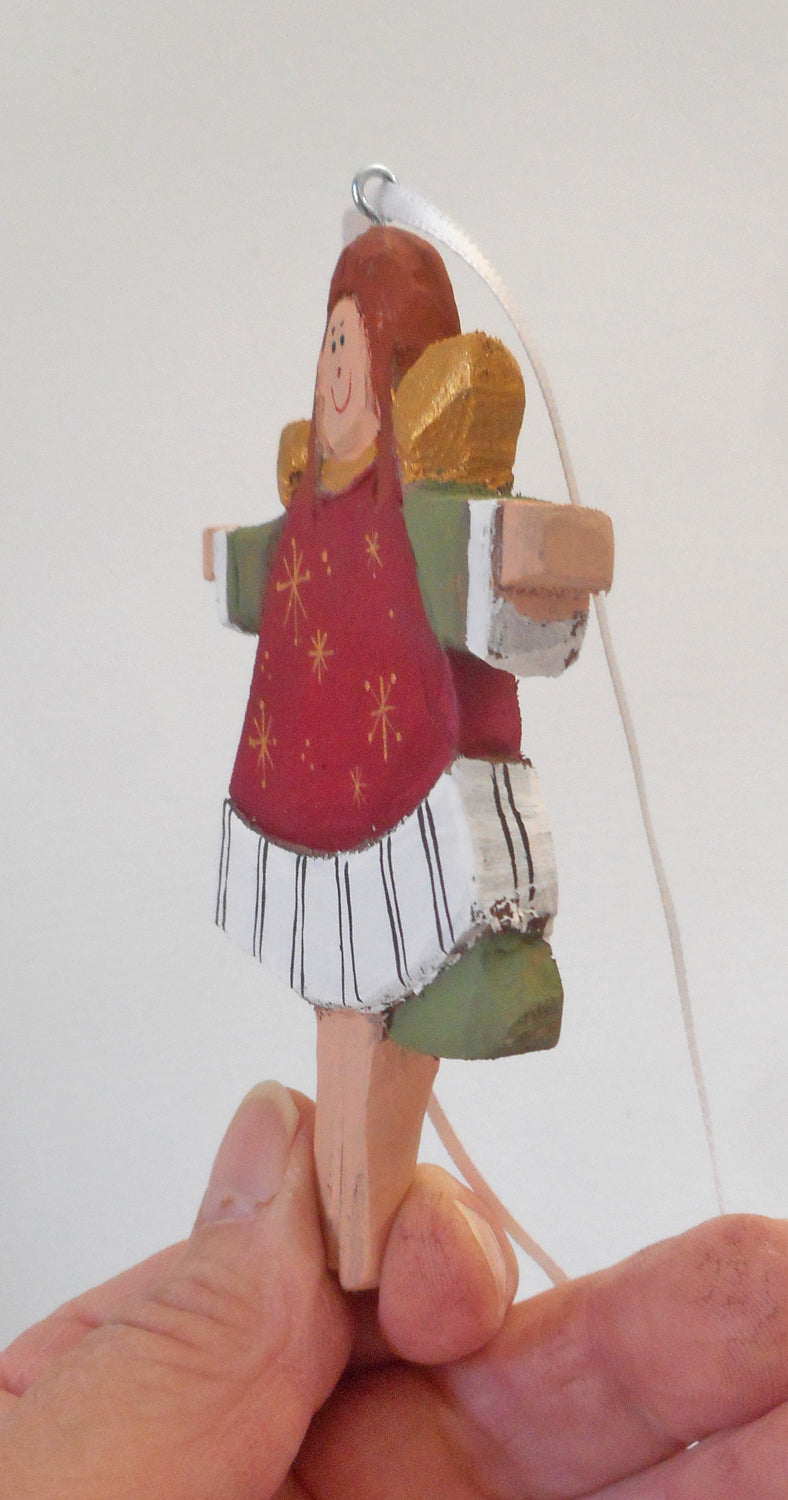 Folk Art Angel Christmas Tree Ornament