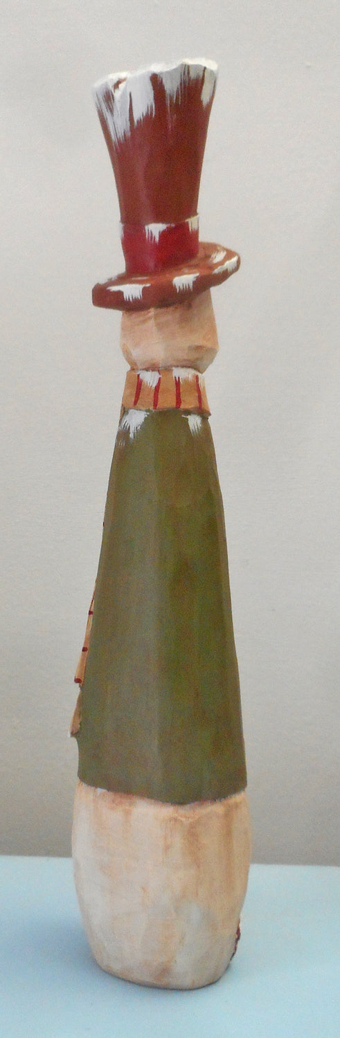 Wooden Folk Art Snowman Decoration