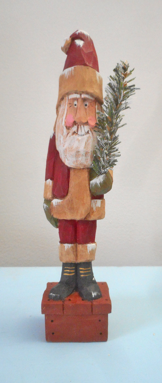 Hand Carved Wood Old World Santa Claus