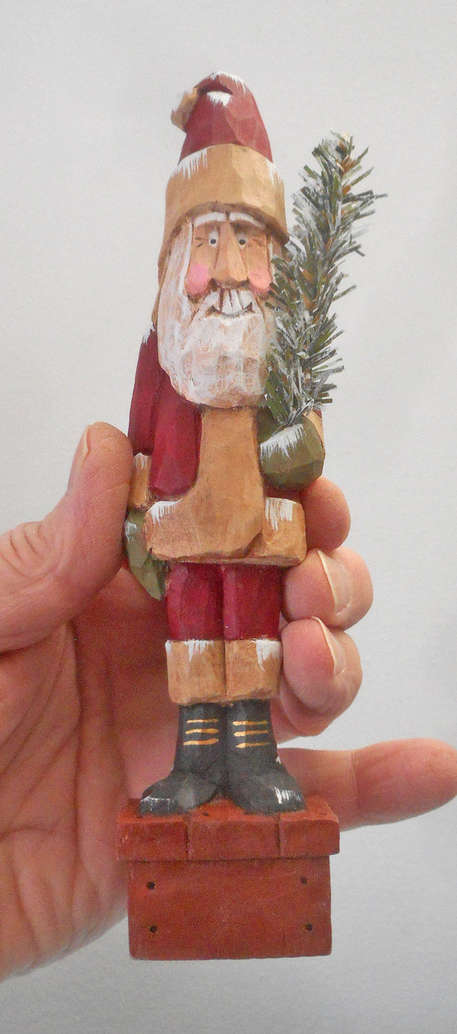 Hand Carved Wood Old World Santa Claus