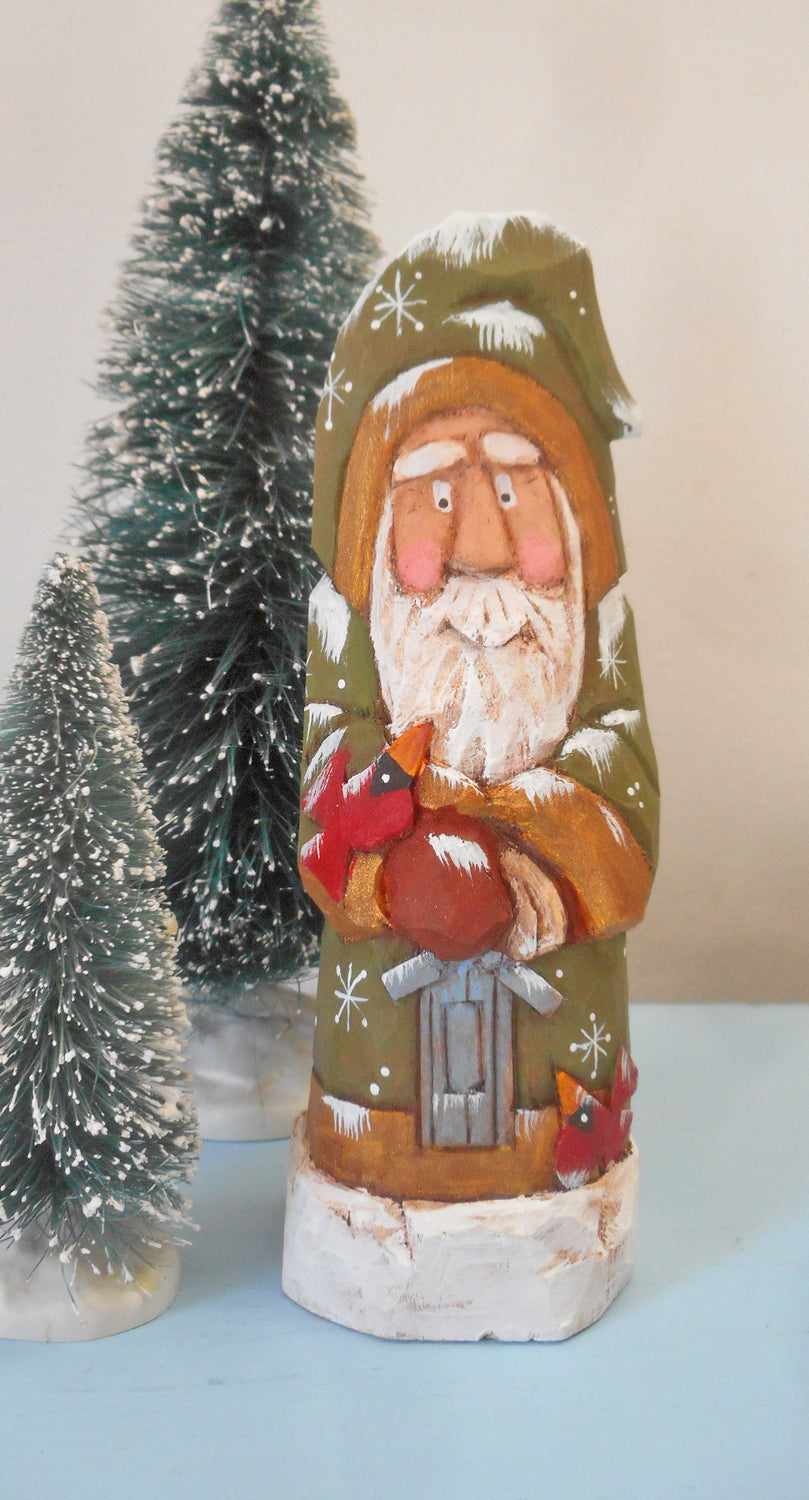 Hand Carved Old World Santa Claus Decoration