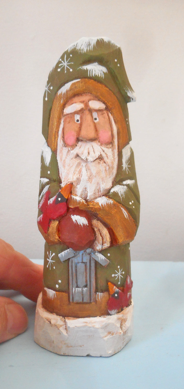 Hand Carved Old World Santa Claus Decoration