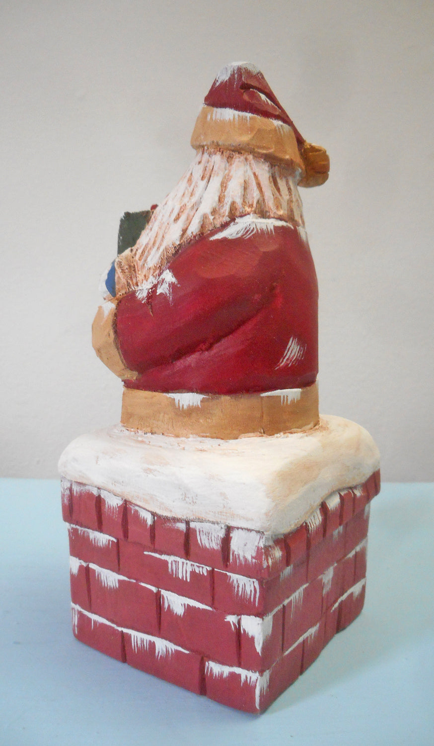 Chimney Santa Claus Wood Carving