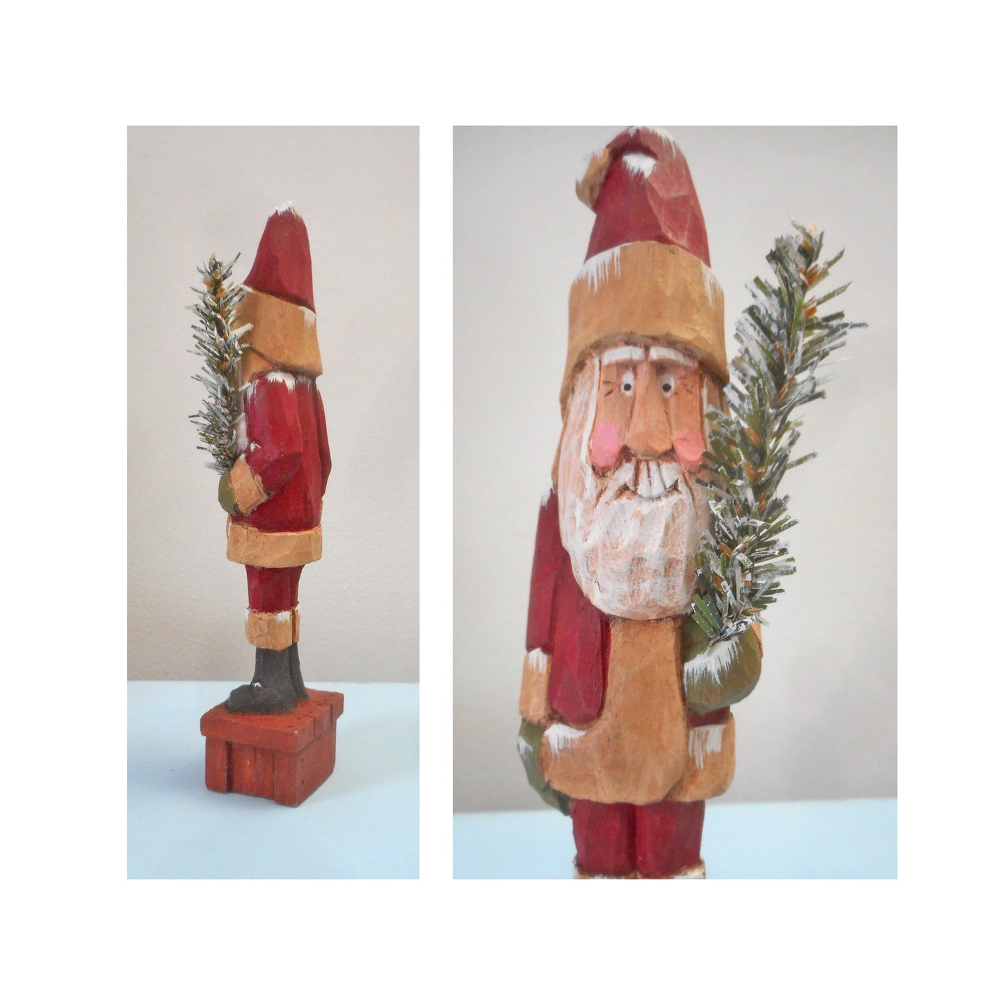 Hand Carved Wood Old World Santa Claus