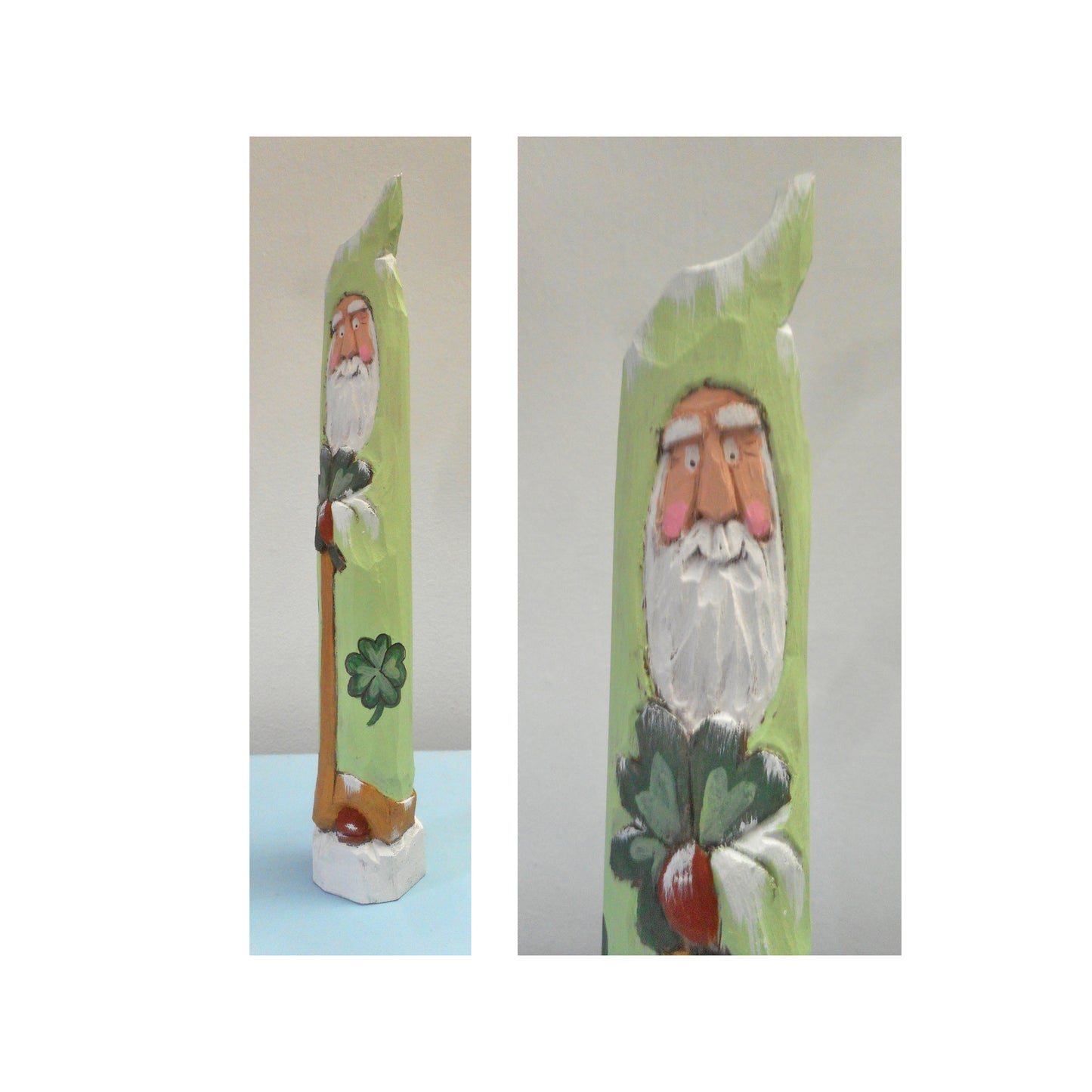 St. Patrick's Wood Spirits with Shamrocks