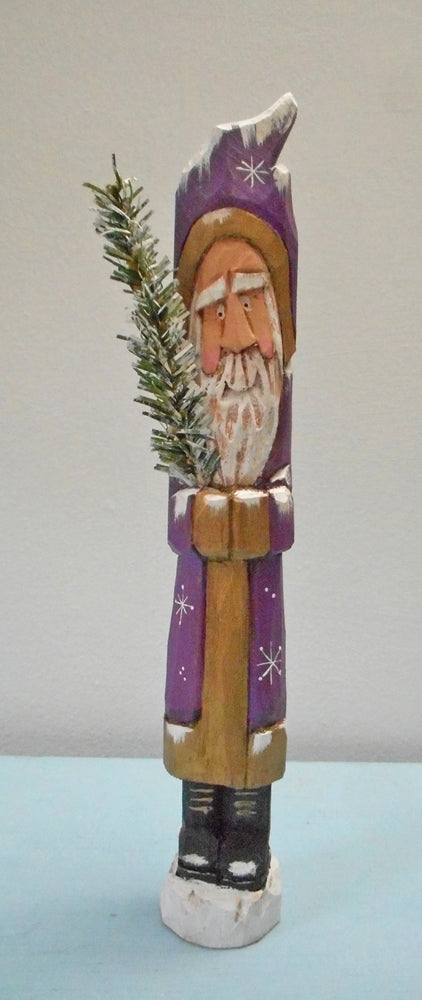 Hand Carved Belsnickle Santa Claus with Tree