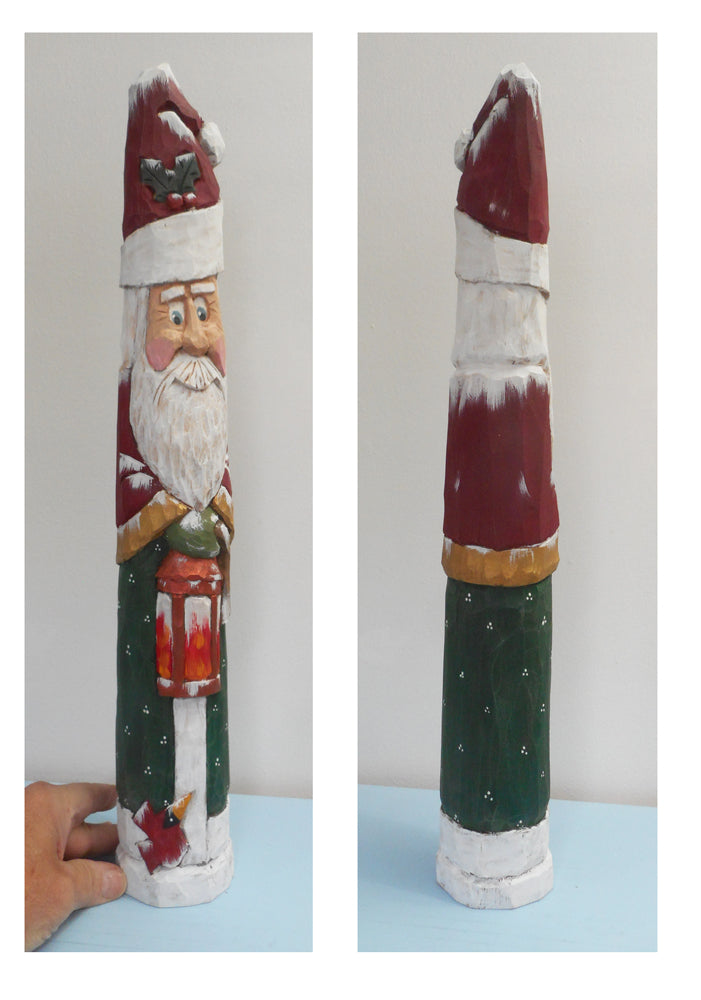 Large hand carved Santa Claus with Lantern