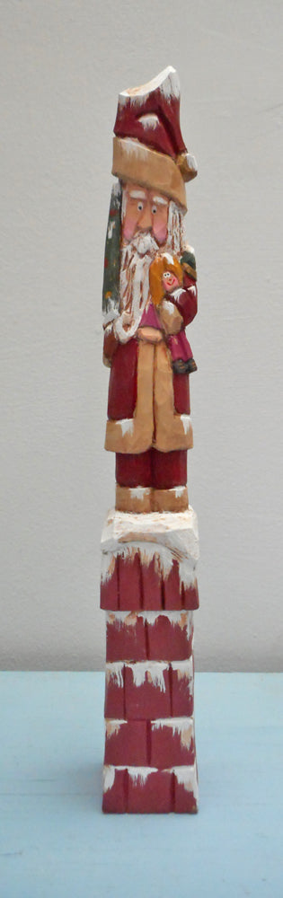 Pencil Santa Claus Wood Carving