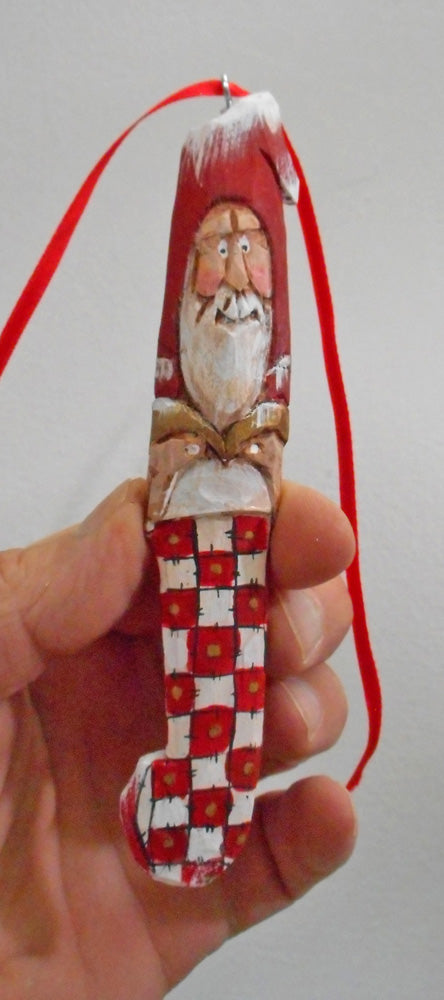 Hand Carved Old World Santa Claus Ornament