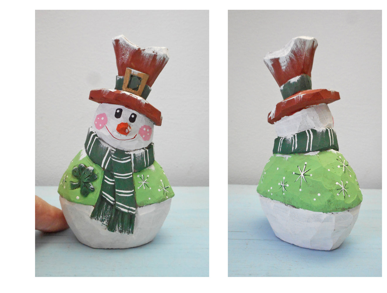 Wooden Irish Snowman Decoration