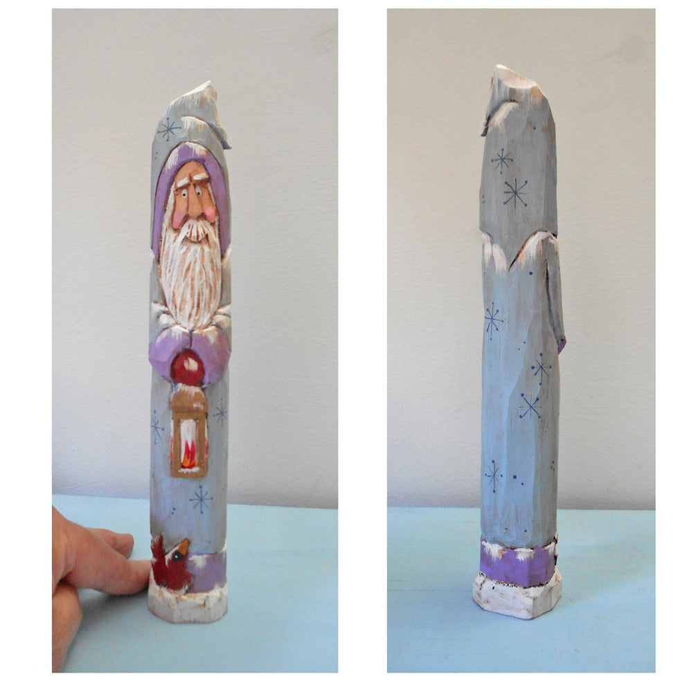 Pencil Santa Claus with lantern