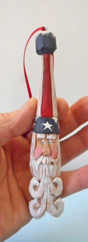 Wood Patriotic Christmas Ornament