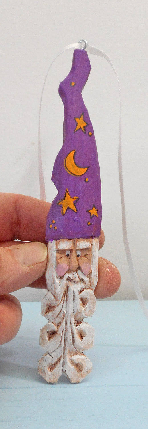 Wood Wizard Santa Claus Ornament
