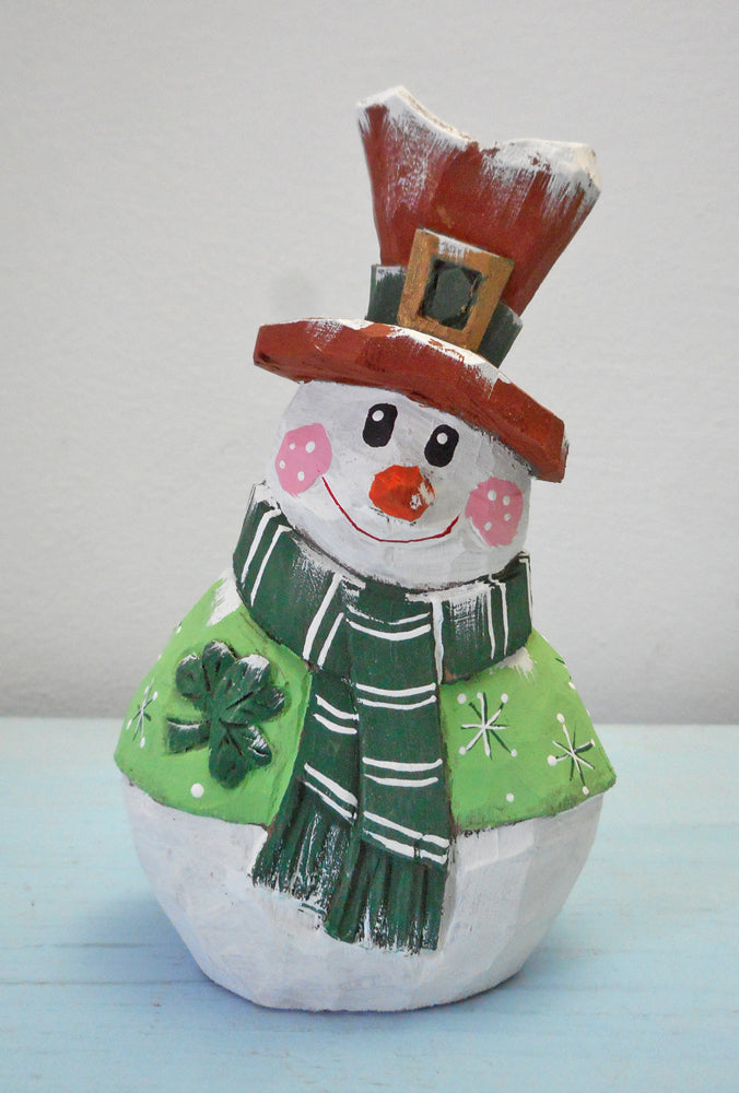Wooden Irish Snowman Decoration