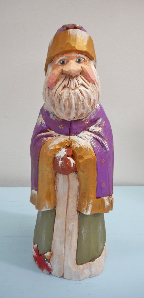 Wooden Old World Santa Claus Figure