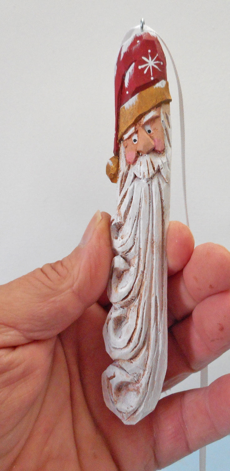 Wooden Santa Claus Christmas Ornament