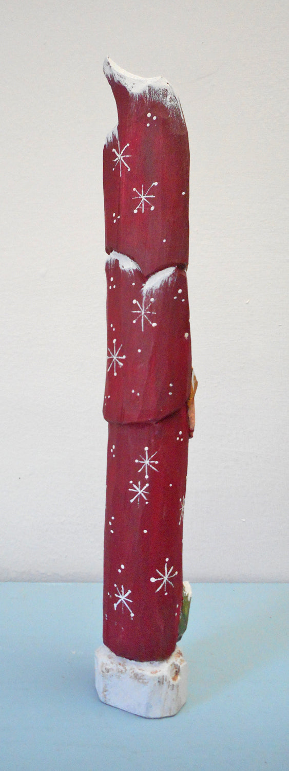 Wooden Pencil Santa Claus with Stocking